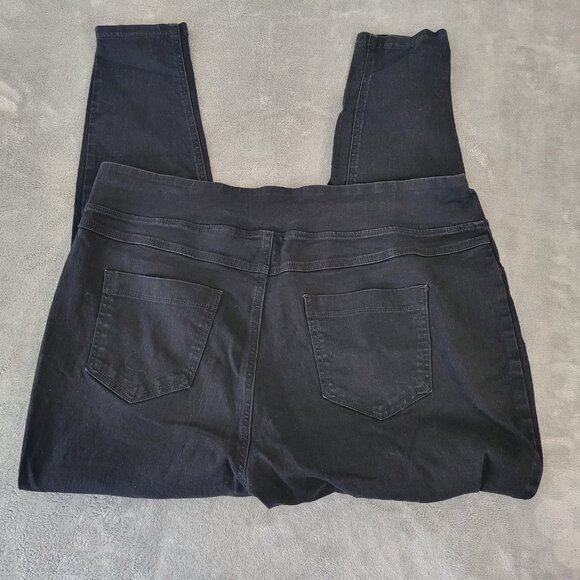 Terra Sky Womens Jeans 1X 16W 18W Plus Pull On Cropped Ankle Black Denim SL4E - Picture 5 of 9